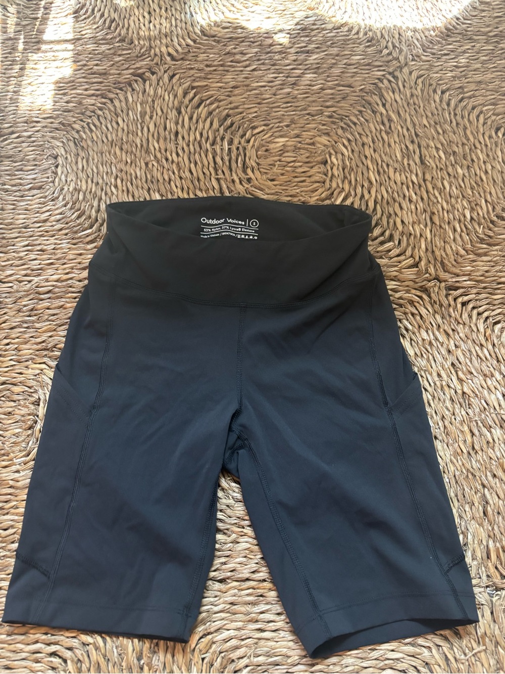 Outdoor Voices Black Bike Shorts with High Waistband